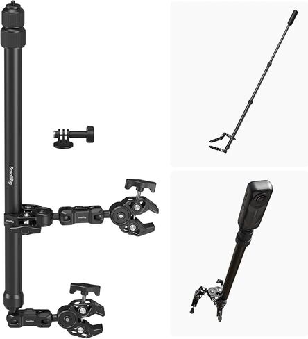 مجموعة تثبيت الدراجة النارية الصغيرة لكاميرا Insta360 X5/X4/X3 360، لـ DJI OSMO 360/Action 6/5 Pro، لـ GoPro، عصا سيلفي غير مرئية لمقود الدراجة مع رؤوس كروية مزدوجة، محول - 5459B in Kuwait