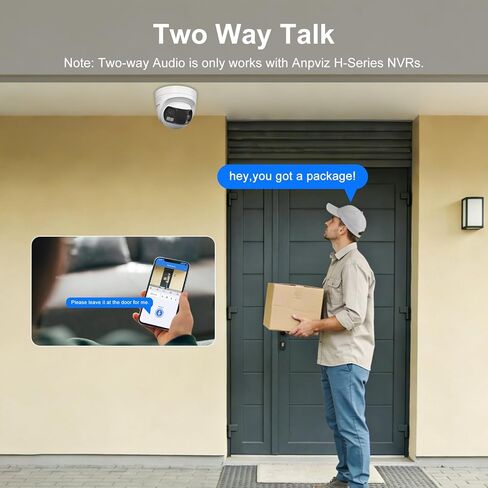 كاميرا Anpviz 4k 8MP سلكية بعدسة مزدوجة PoE IP، كاميرا أمان بانورامية 180 درجة في الهواء الطلق مع ضوء أحمر وأزرق ستروب وإنذار صوتي، ضوء مزدوج ذكي، اكتشاف الإنسان/المركبة، صوت ثنائي الاتجاه، IP67 (سلسلة H) in Kuwait