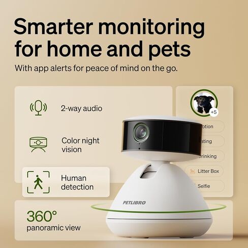 PETLIBRO 90-Day AI Trial Pet Camera Indoor with Phone App, 360° Pan Tilt Dog Camera&Cat Cameras, Indoor Camera WiFi Camera with AI Detection&Recognition, Home Cameras Indoor, Night Vision, 2-Way Audio in Kuwait