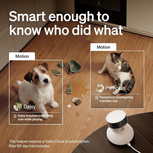 PETLIBRO 90-Day AI Trial Pet Camera Indoor with Phone App, 360° Pan Tilt Dog Camera&Cat Cameras, Indoor Camera WiFi Camera with AI Detection&Recognition, Home Cameras Indoor, Night Vision, 2-Way Audio in Kuwait