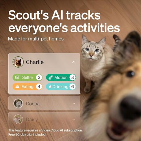 PETLIBRO 90-Day AI Trial Pet Camera Indoor with Phone App, 360° Pan Tilt Dog Camera&Cat Cameras, Indoor Camera WiFi Camera with AI Detection&Recognition, Home Cameras Indoor, Night Vision, 2-Way Audio in Kuwait