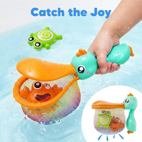 iPlay, iLearn Baby Fishing Bath Toy, Toddler Bathtub Magnetic Fishing Game W/Pole Net Fish Water Squirt Animal, Kid Shower Bathtime for Pool Play, Birthday Gift 6 12 18 Month 1 2 3 Year Old Boys Girls in Kuwait