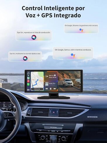 أكبر شاشة CarPlay/Android Auto محمولة مقاس 11.26 بوصة مع شاشة HD 2.5D 1920x720، مسجل فيديو رقمي مدمج، كاميرا أمامية 4K + خلفية 1080P، شاشة سيارة، كاميرا داش سهلة التركيب، ملاحة GPS، التحكم الصوتي in Saudi Arabia