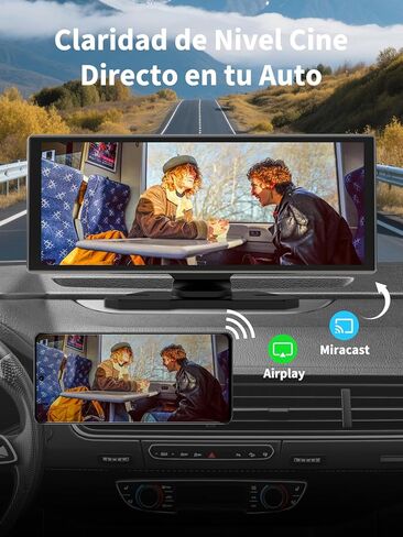 أكبر شاشة CarPlay/Android Auto محمولة مقاس 11.26 بوصة مع شاشة HD 2.5D 1920x720، مسجل فيديو رقمي مدمج، كاميرا أمامية 4K + خلفية 1080P، شاشة سيارة، كاميرا داش سهلة التركيب، ملاحة GPS، التحكم الصوتي in Saudi Arabia
