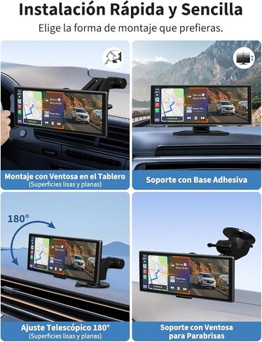 أكبر شاشة CarPlay/Android Auto محمولة مقاس 11.26 بوصة مع شاشة HD 2.5D 1920x720، مسجل فيديو رقمي مدمج، كاميرا أمامية 4K + خلفية 1080P، شاشة سيارة، كاميرا داش سهلة التركيب، ملاحة GPS، التحكم الصوتي in Saudi Arabia