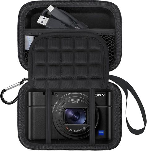 كاميرا LACDO CAMERATE CASE للكاميرا الرقمية SONY RX100 VII/ RX100 VI/ RX100 V/ RX100 IV/ RX100 III ، وتصوير كيس الكاميرا ، وبطاريات جيب الشبكة ، وبطاريات USB ، والأسود+الأسود in Saudi Arabia