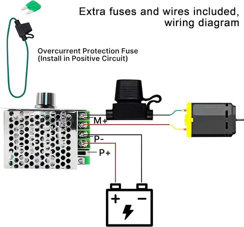 RioRand PWM DC Motor Speed Controller Switch Control 7-70V 30A Fuse in Kuwait