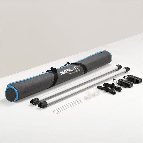 Nanlite PavoTube II 30C 4' 55W RGBWW LED Tube 2-Light Kit مع حامل أرضي قابل للطي لما يصل إلى 'PavoTubes وT12 Mark in Kuwait