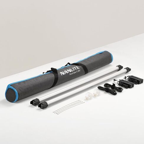 Nanlite PavoTube II 30C 4' 55W RGBWW LED Tube 2-Light Kit مع حامل أرضي قابل للطي لما يصل إلى 'PavoTubes وT12 Mark in Kuwait