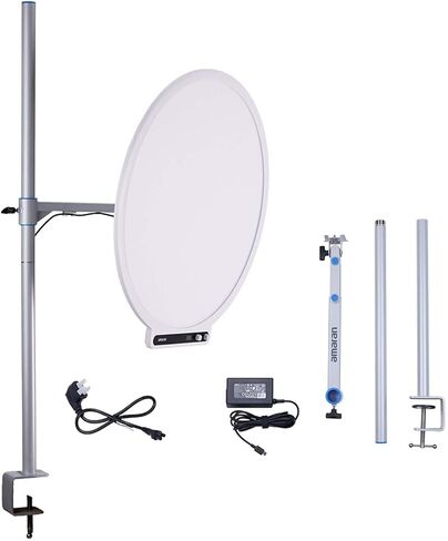 Amaran Verge Max Kit 22" Key Light with Stand/Adjustable Arm for Streaming,60W Bi-Color 2700-6500K Support 7 Lighting Effects Desk Ring Panel Light for Video Recording,Game,Podcast,Tiktok(White) in Kuwait