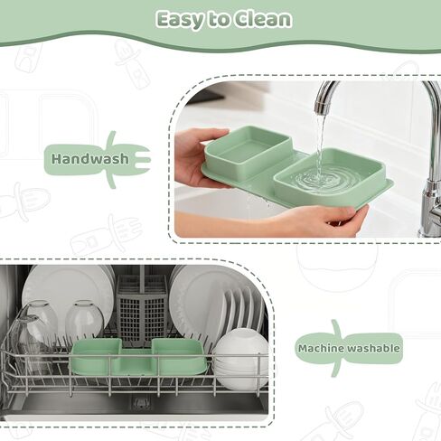 Green Foldable Silicone Baby Feeding Set, Portable Travel Baby Feeding Essentials Including Toddler Plates, Silicone Baby Spoon&Fork, Adjustable Foldable Bib, Portable Infant Toddler Utensils in Saudi Arabia