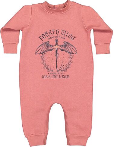 Fourth Wing Dragon Rider Vintage Basgiath War College Infant Fleece Rompers, Warm, Adorable in Kuwait