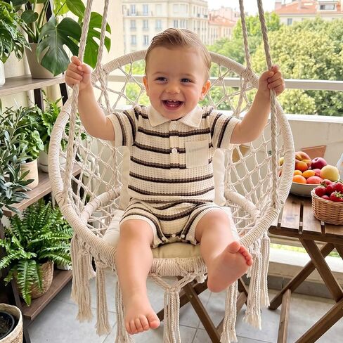 Infant Baby Boy Outfit Striped Print Lapel Collar Button Short Sleeve T Shirt Romper Newborn Jumpsuit Summer Clothes in Saudi Arabia