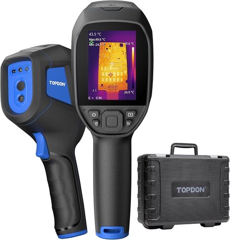 TOPDON TC005 256 x 192 كاميرا تصوير حراري مزدوجة الكاميرا عالية الدقة بالأشعة تحت الحمراء مع عمر بطارية 12 ساعة وكاميرا ضوئية بصرية 2 ميجابكسل، -4 درجة فهرنهايت ~ 1022 درجة فهرنهايت تصوير حراري بالأشعة تحت الحمراء محمول مع تحليل الكمبيوتر ثنائي الأبعاد/ثل in Kuwait