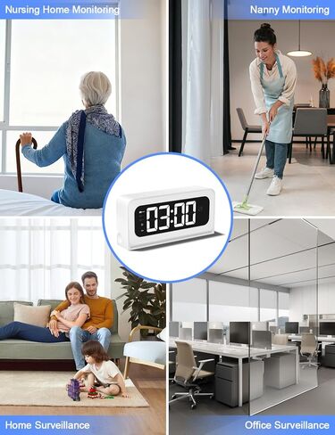 كاميرا ساعة ذكية، كاميرا أمان واي فاي 5G و2.4G داخلية، كاميرات 2K لأمن المنزل، كاميرا مربية 3 في 1 مع منبه، رؤية ليلية ملونة كشف الحركة البشرية، تسجيل SD محلي in Kuwait