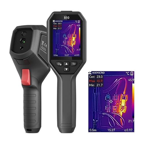 كاميرا HIKMICRO B10 الحرارية بدقة 256 × 192 بالأشعة تحت الحمراء مع كاميرا مرئية 2 ميجابكسل، كاميرا تصوير حراري لفحص المنزل، معدل تحديث 25 هرتز، ماسح ضوئي حراري مع شاشة LCD مقاس 3.2 بوصة، IP54، -4 درجة فهرنهايت ~ 1022 درجة فهرنهايت in Saudi Arabia