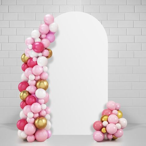 2 Pack Metal Arch Backdrop Stand and Cover Set (6FT / 7.2FT), Backdrop Arch Stand with White Arch Backdrop Cover in Saudi Arabia