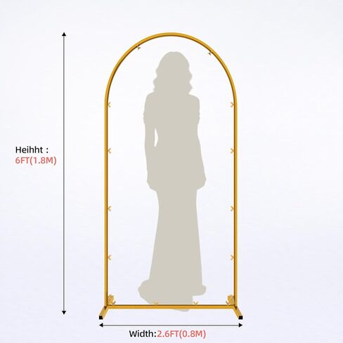 Wedding Arch Backdrop Stand, Gold Metal, Set of 2, 7.2FT and 6FT, for Birthday Party, Baby Shower, Graduation, Photo Booth, Balloon Floral Decoration in Saudi Arabia
