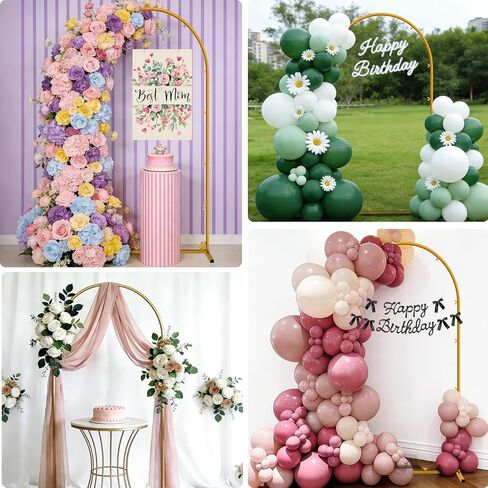 Wedding Arch Backdrop Stand, Gold Metal, Set of 2, 7.2FT and 6FT, for Birthday Party, Baby Shower, Graduation, Photo Booth, Balloon Floral Decoration in Saudi Arabia