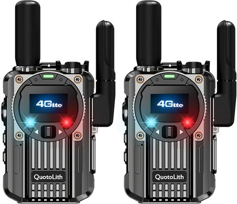 (Lifetime Free) Walkie Talkie Unlimited Range 4G LTE PoC Long-Range Walkie Talkie,Featuring a portative AM/FM Function,FCC Certified,Suitable for Transportation fleets,Construction Sites (2, Black) in Saudi Arabia