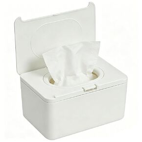 Flushable Wipes Box Dispenser Compatible,Keeps Wet Tissue Clean and Fresh,Refillable Wet Wipes Container,Wipe Holder for Baby & Adult,with Non-Slip Base,Easy Open Sealing Design Lid,for Home in Kuwait