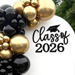 Class of 2026 Sign for Backdrop - Felt Class of 2026 Congrats Grad Decal Sign for Graduation Balloon Arch Backdrop Grad Party Decorations Photo Props (Glitter Gold) in Kuwait
