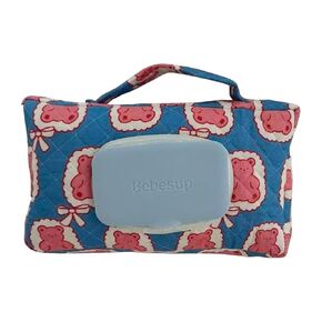 Quilted Wipes Dispenser Bag, Cute Bear Portable Baby Wipe Holder, Reusable Travel Wipes Pouch for Mom & Baby (Bear) in Kuwait