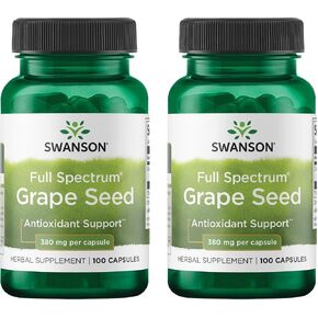 Swanson Grape Seed Heart Antioxidant Free Radicals Healthy Blood Pressure Support Polyphenols OPCS (Oligomeric Proanthocyanidins) Herbal Supplement 380 mg 100 Capsules in Saudi Arabia