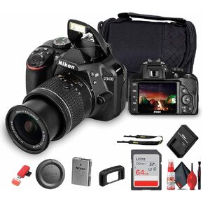 Nikon D3400 DSLR Camera Kit 1571 with 18-55mm VR Lens | 24.2 MP CMOS Sensor, EXPEED 4 Processor, Full HD Video, SnapBridge Bluetooth, Lightweight Beginner-Friendly Digital Camera Bundle in Kuwait