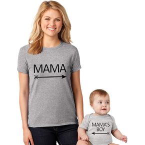 Mommy and Me Shirts Cute Little Horse Graphic Print Tees Mom and Kid Outfit Set in Kuwait