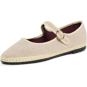 Flabelus Women's Imelda Linen Mary Jane Flats in Kuwait