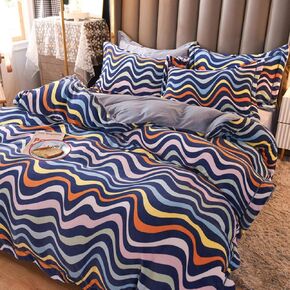 4 Piece Bedding Set,High-end Brocade Velvet Milk Velvet Four-Piece Baby Velvet French Coral Quilt Cover Bed Flannel Winter-Youth_2.0m Bed in Kuwait