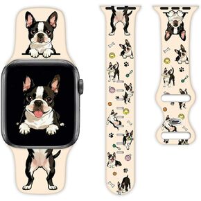 أحزمة ساعة Pet Dog متوافقة مع Apple Watch 38/40/41/42/44/45/46/49mm للنساء والرجال، هدايا لطيفة، حزام رياضي من السيليكون لسلسلة iWatch 11/10/9/8/7/6/5/4 Ultra 3/2/1 SE in Kuwait