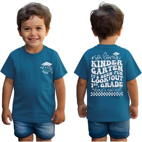 KEKEMI Kid Toddler Boy Out Kindergarten 2026 Shirt School Graduation T-Shirt Summer Vacation Outfit Short Sleeve Tees Tops 6Y in Saudi Arabia