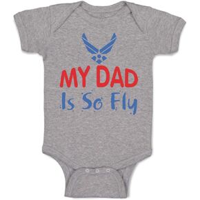 Cute Rascals Baby Bodysuit My Daddy Is So Fly Air Force Dad Father's Day Funny Boy & Girl Baby Clothes Cotton Oxford Gray Design Only 12 Months in Kuwait