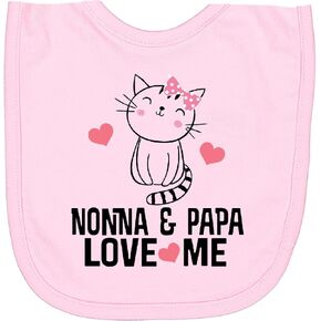 inktastic Nonna and Papa Love Me Grandchild Kitty Newborn Bib in Kuwait