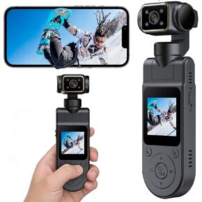 1080P Portable Pocket Action Camera with Rotatable Lens, Mini Body Cam with Audio and Video Recording, Handheld Vlog Camera for Outdoor Sports, Cycling, Travel Vlogging Gimbal Camera in Saudi Arabia