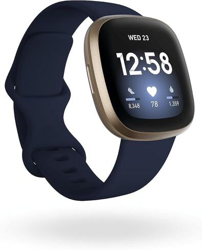 Fitbit Versa 3 Health & Fitness Smartwatch with GPS, 24/7 Heart Rate, Alexa Built-in, 6+ Days Battery, Black/Black, One Size Renewed in Saudi Arabia