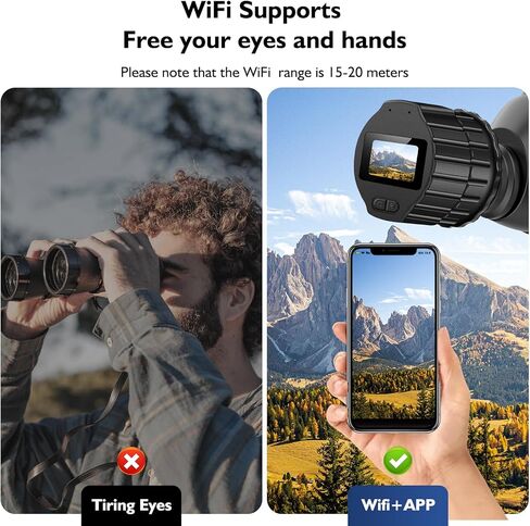 64GB WiFi Telescope Camera Eyepiece: Electronic Eyepiece, 1.5" Screen, 1080P FHD Recording, Telescope Microscope Accessories, 28mm-50mm Planetary Camera for Astrophotography, Bird Watching, Hiking in Kuwait