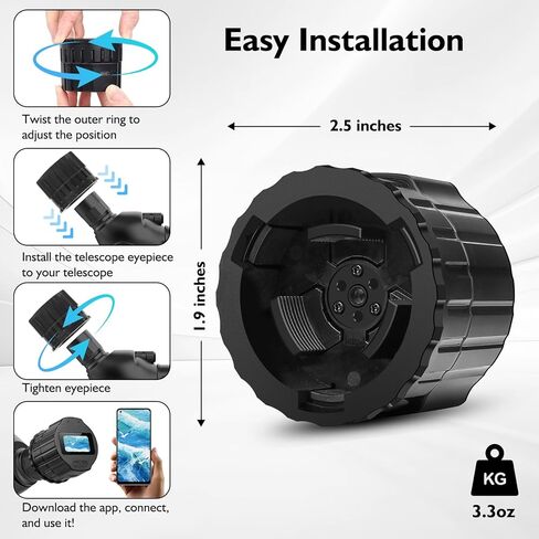 64GB WiFi Telescope Camera Eyepiece: Electronic Eyepiece, 1.5" Screen, 1080P FHD Recording, Telescope Microscope Accessories, 28mm-50mm Planetary Camera for Astrophotography, Bird Watching, Hiking in Kuwait