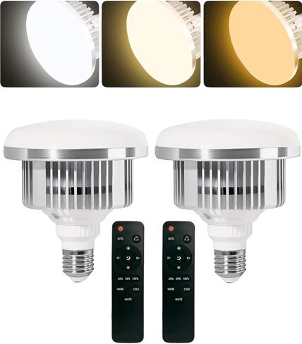 2 حزمة 85W LED 2700-6500K مصباح التصوير الفوتوغرافي، جهاز التحكم عن بعد 3 ألوان أبيض / بارد / ضوء دافئ، E27 قاعدة سوفت بوكس ​​أضواء صور فيديو استوديو الإضاءة in Kuwait