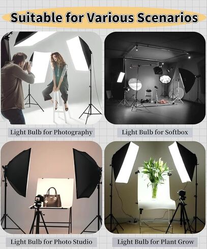 2 حزمة 85W LED 2700-6500K مصباح التصوير الفوتوغرافي، جهاز التحكم عن بعد 3 ألوان أبيض / بارد / ضوء دافئ، E27 قاعدة سوفت بوكس ​​أضواء صور فيديو استوديو الإضاءة in Kuwait
