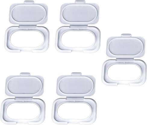 5 Pack Wipe Holder Wipes Flip Lid Reusable Wipe Dispenser Cover Travel Wipes Case for Water Wipe Packs Portable Pouch Travel Wet Tissues Paper Towel Holder Countainer in Kuwait
