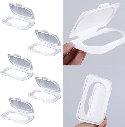 5 Pack Wipe Holder Wipes Flip Lid Reusable Wipe Dispenser Cover Travel Wipes Case for Water Wipe Packs Portable Pouch Travel Wet Tissues Paper Towel Holder Countainer in Kuwait