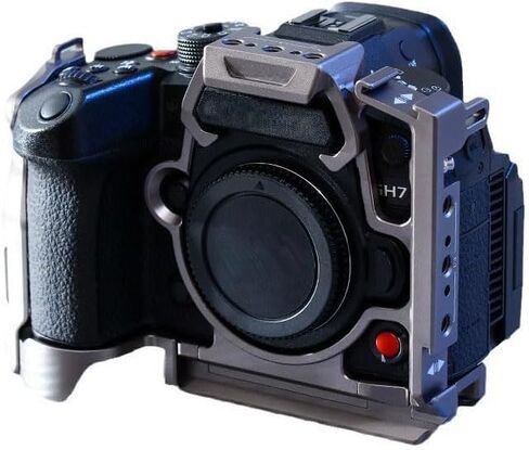 Camera Cage for GH7/GH6, A Lightweight Aluminum Stabilizer with A Cold Shoe Mount, Arca-Swiss Quick-Release Plate, and 1/4-inch Threaded Hole, Suitable for Gimbals and Video Shooting (Titanium) in Kuwait