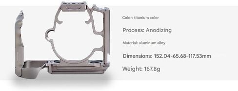 Camera Cage for GH7/GH6, A Lightweight Aluminum Stabilizer with A Cold Shoe Mount, Arca-Swiss Quick-Release Plate, and 1/4-inch Threaded Hole, Suitable for Gimbals and Video Shooting (Titanium) in Kuwait