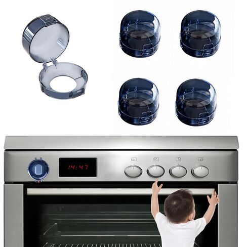 5PCS Stove Knob Safety Covers Gas Knob Covers Heat-Resistant Child-Proof Gas Stove Knob Covers 8.98x5.43cm Oven Lock Knob Covers Oven Knob Covers for Kids and Pets in Kuwait