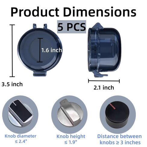 5PCS Stove Knob Safety Covers Gas Knob Covers Heat-Resistant Child-Proof Gas Stove Knob Covers 8.98x5.43cm Oven Lock Knob Covers Oven Knob Covers for Kids and Pets in Kuwait