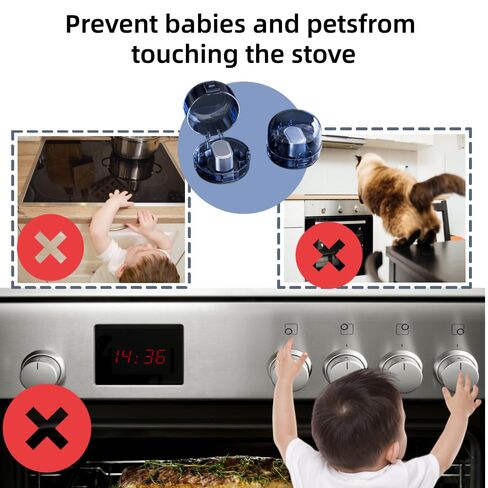 5PCS Stove Knob Safety Covers Gas Knob Covers Heat-Resistant Child-Proof Gas Stove Knob Covers 8.98x5.43cm Oven Lock Knob Covers Oven Knob Covers for Kids and Pets in Kuwait