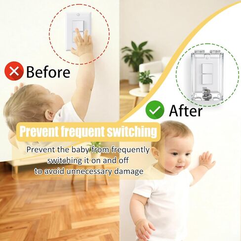 Light Switch Guard Cover, Child Safety Switch Plate with High-Strength PVC Fully Enclosed Design, Baby Proof Outlet Covers Prevent Accidental On/Off by Kids (1 Pack)" in Kuwait